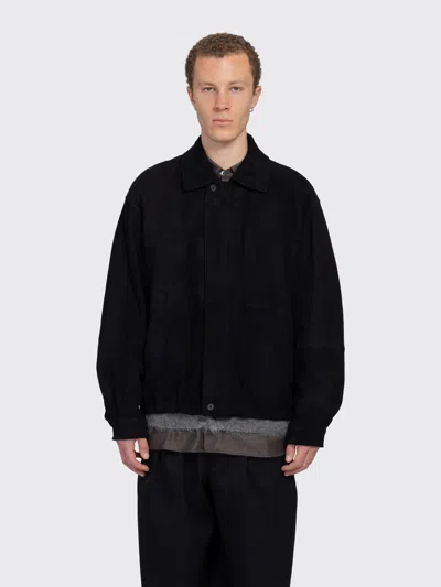Ssstein Goat Suede Zip Jacket In Black