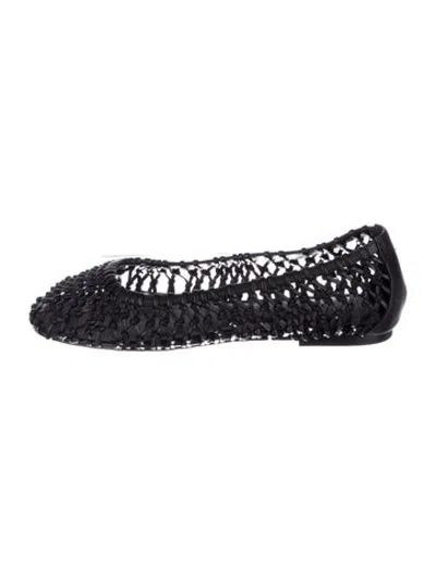 Pre-owned St Agni Leather Lace Pattern Ballet Flats In Black/blue