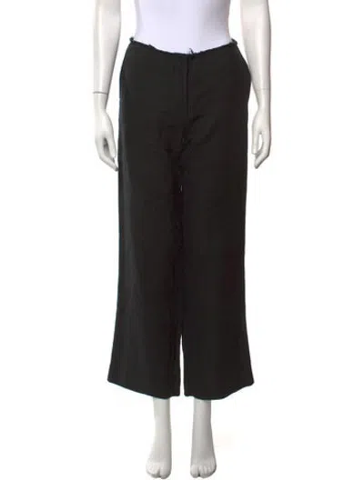 Pre-owned St Agni Linen Wide Leg Pants In Black