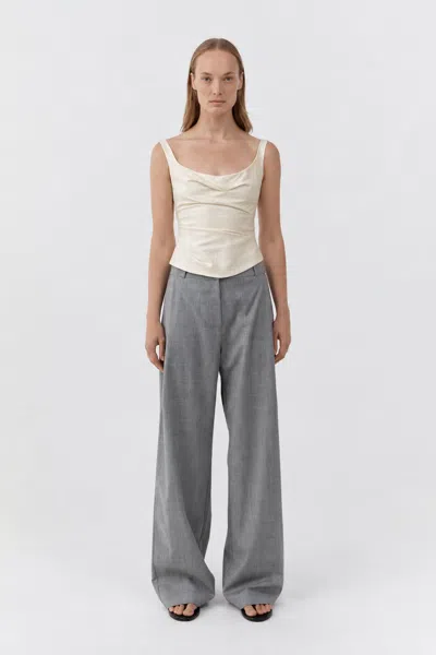 St Agni Raw Silk Draped Bodice In Multi