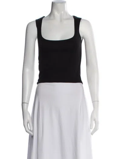 Pre-owned St Agni Square Neckline Sleeveless Crop Top In White