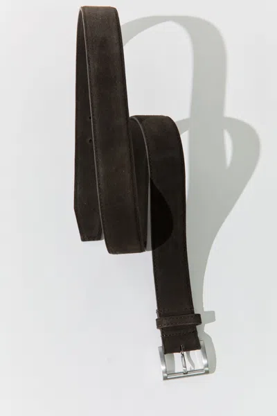 St Agni Suede Homme Belt In Brown