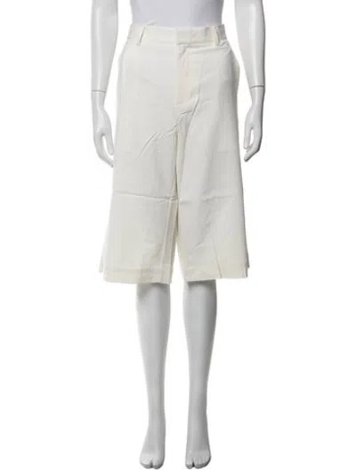 Pre-owned St Agni Wool Knee-length Shorts W/ Tags In White