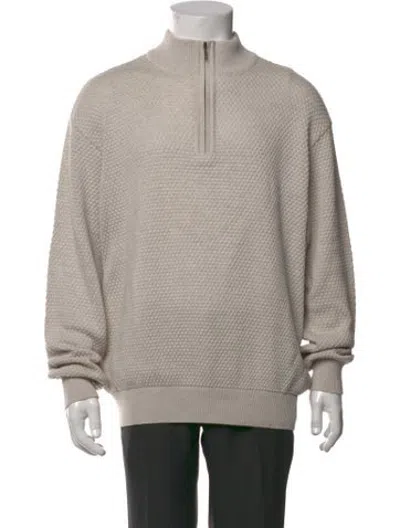 Pre-owned St. Croix Wool Mock Neck Pullover In Neutrals