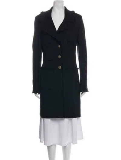 Pre-owned St. John Caviar Wool Coat In Black