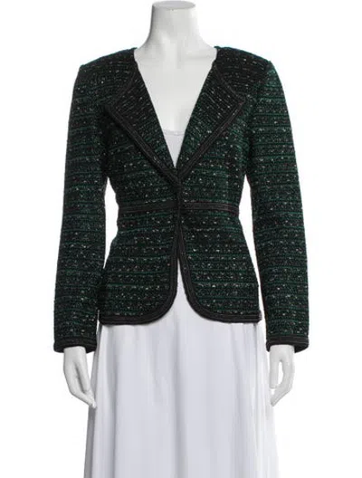 Pre-owned St. John Couture Tweed Pattern Jacket W/ Tags In Green