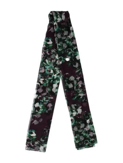 Pre-owned St John Floral Print Scarf In Black