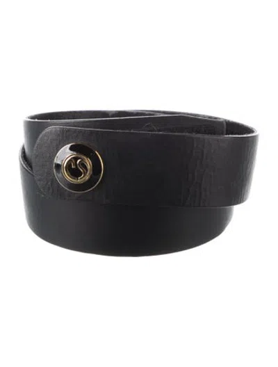 Pre-owned St John Leather Belt Kit In Black