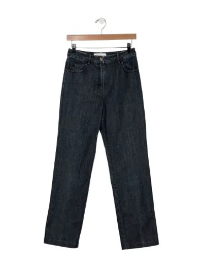 Pre-owned St John Mid-rise Straight Leg Jeans In Blue