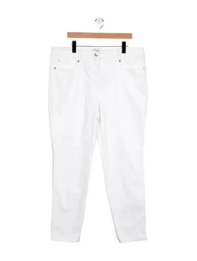 Pre-owned St John Mid-rise Straight Leg Jeans In White