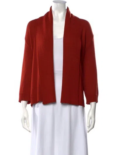 Pre-owned St John Open Front Sweater In Red