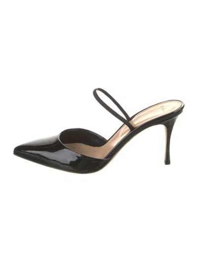 Pre-owned St John Patent Leather Slingback Pumps In Black