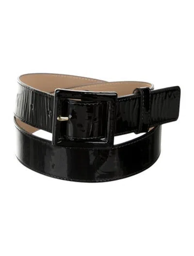 Pre-owned St John Patent Leather Waist Belt In Black