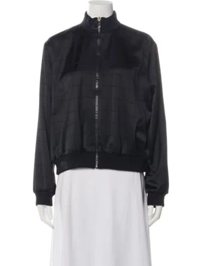 Pre-owned St John Patterned Bomber Jacket In Black