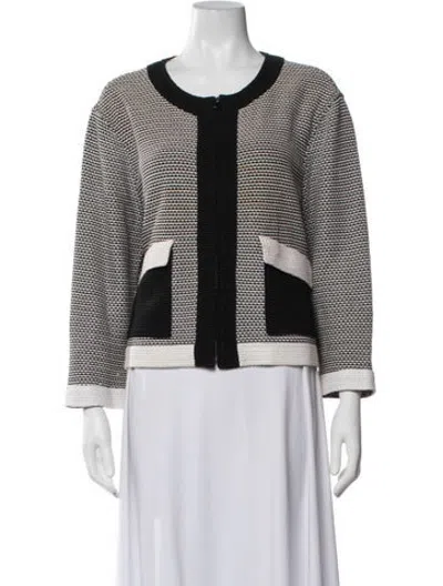 Pre-owned St John Patterned Jacket In Black