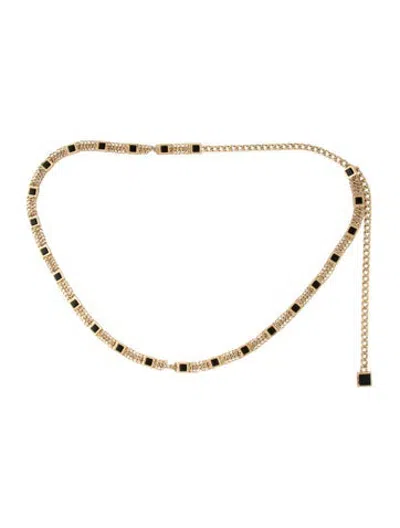 Pre-owned St John Skinny Metal Chain-link Belt In Gold