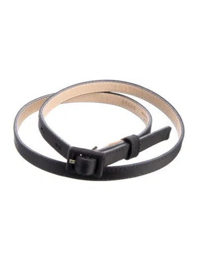 Pre-owned St John Skinny Wool Belt In Black