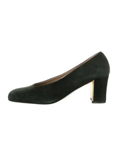 Pre-owned St John Suede Pumps In Green