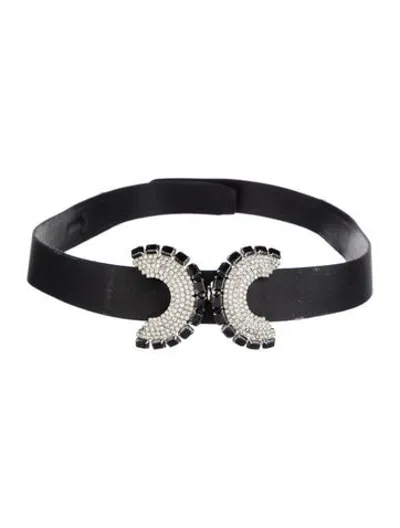 Pre-owned St John Vintage Leather Waist Belt In Black