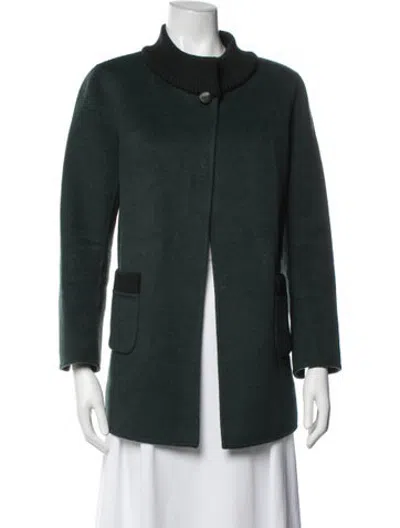 Pre-owned St John Wool Jacket In Green