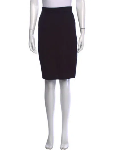 Pre-owned St John Wool Knee-length Skirt In Black