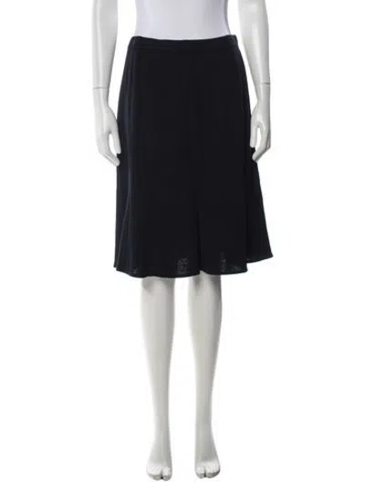 Pre-owned St John Wool Midi Length Skirt In Black