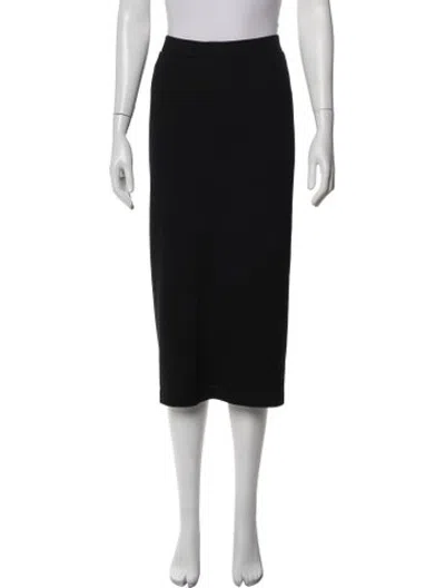 Pre-owned St John Wool Midi Length Skirt In Black