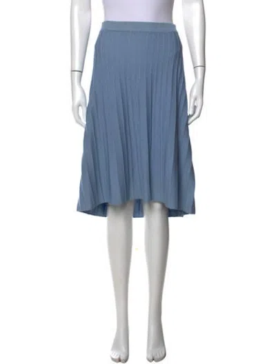 Pre-owned St John Wool Midi Length Skirt In Blue
