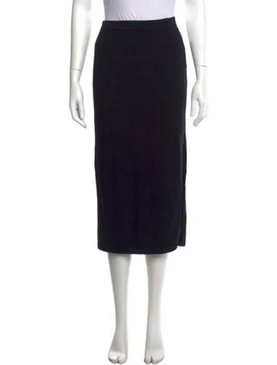 Pre-owned St John Wool Midi Length Skirt In Blue