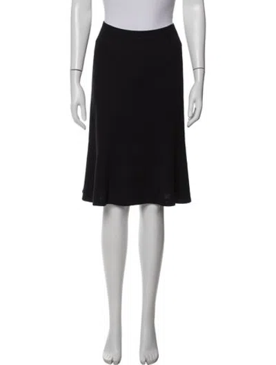 Pre-owned St John Wool Midi Length Skirt In Blue