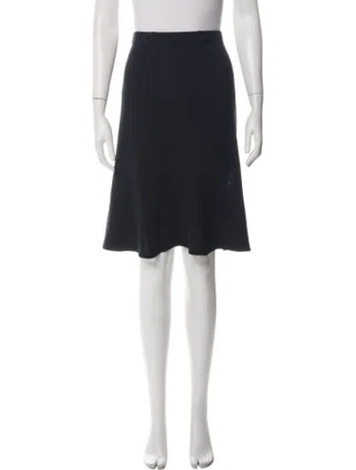 Pre-owned St John Wool Midi Length Skirt In Blue