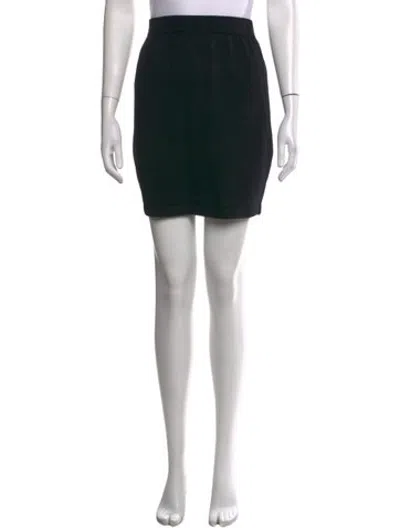 Pre-owned St John Wool Mini Skirt In Black