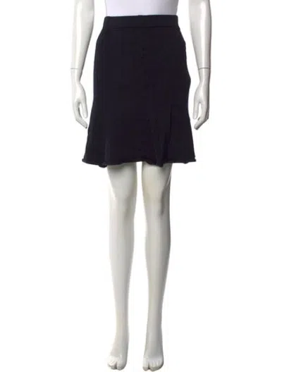 Pre-owned St John Wool Mini Skirt In Black