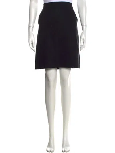 Pre-owned St John Wool Mini Skirt In Black/neutrals