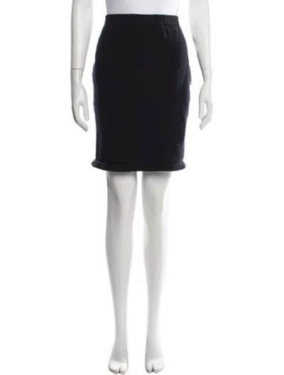 Pre-owned St John Wool Mini Skirt In Blue