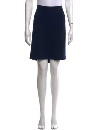 Pre-owned St John Wool Mini Skirt In Blue