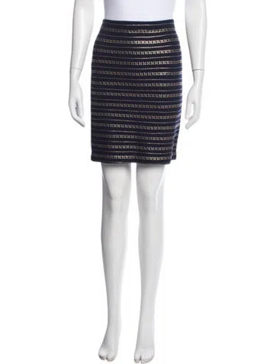 Pre-owned St John Wool Mini Skirt In Blue