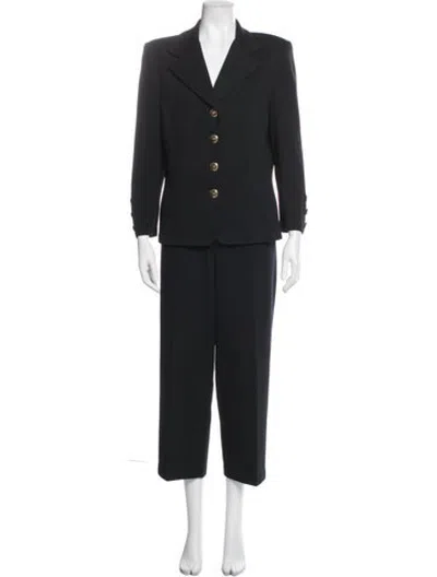 Pre-owned St John Wool Pant Set In Black