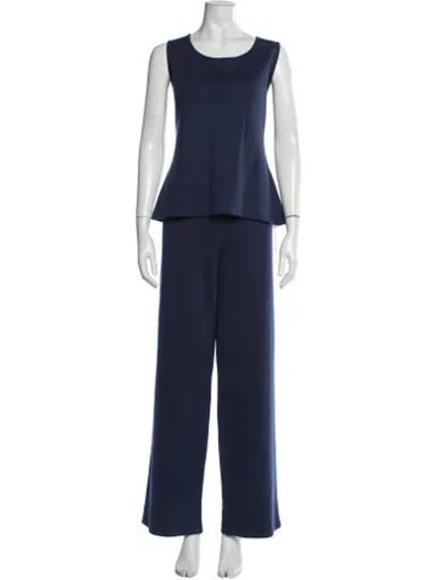 Pre-owned St John Wool Pant Set In Blue