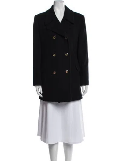 Pre-owned St John Wool Peacoat In Black