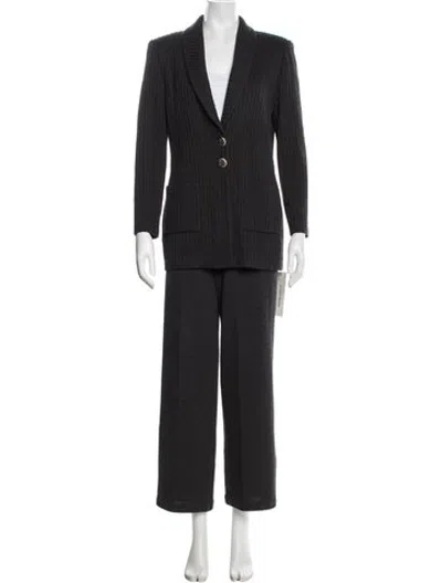 Pre-owned St John Wool Skirt Set In Black