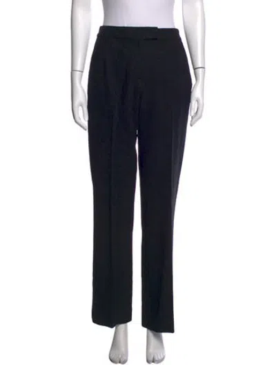 Pre-owned St John Wool Straight Leg Pants In Black