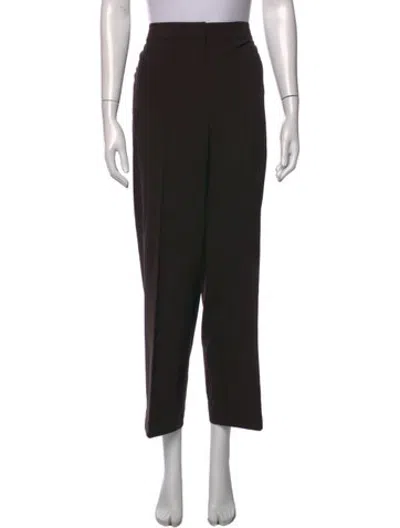 Pre-owned St John Wool Straight Leg Pants In Black