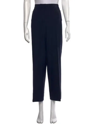 Pre-owned St John Wool Straight Leg Pants In Black