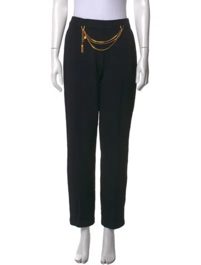 Pre-owned St John Wool Straight Leg Pants In Black