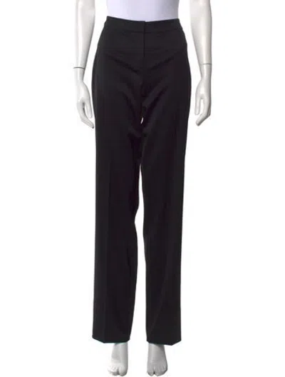 Pre-owned St John Wool Straight Leg Pants In Black