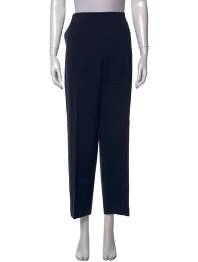 Pre-owned St John Wool Straight Leg Pants In Black