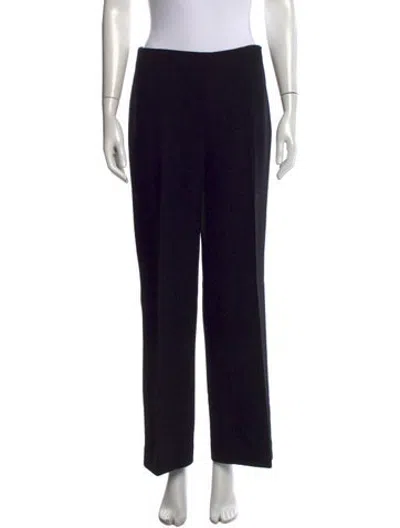 Pre-owned St John Wool Straight Leg Pants In Blue