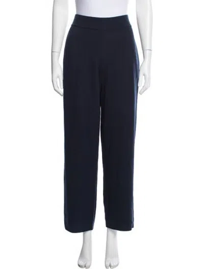 Pre-owned St John Wool Straight Leg Pants In Blue