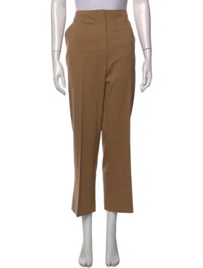 Pre-owned St John Wool Straight Leg Pants In Brown